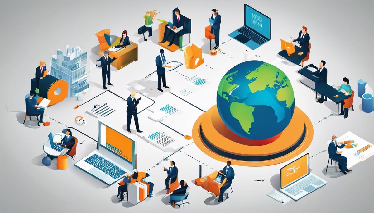 Illustration depicting various strategies to protect intellectual property. These include proactive policy development, collaboration, compliance, business planning, strategic disclosures, leveraging patent pools and clearinghouses, and strengthening relationships with regulatory bodies.