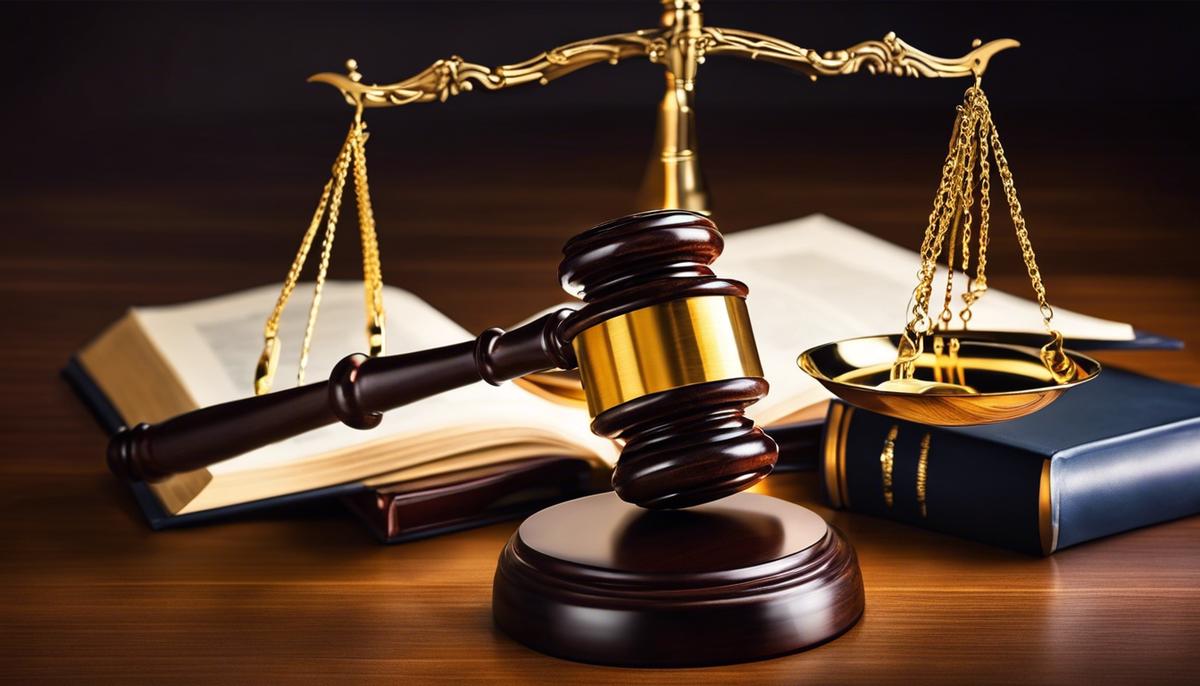 Image of a gavel and scales symbolizing the justice system